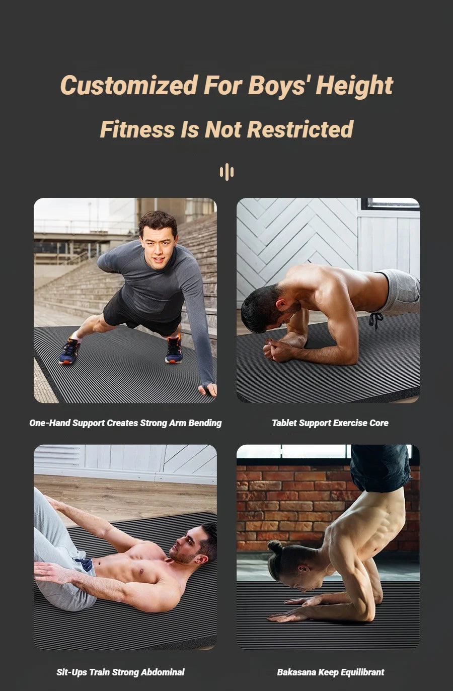 Two-Piece Set High Quality Extra Sport Thick Nbr Non-Slip Yoga Mats For Fitness Pilates Gym Home Tasteless Spor Universal Men