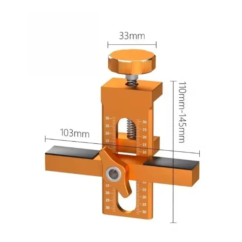 2 in 1 Aluminum Alloy Cabinet Door Installation Positioner 6/8/10mm Rebounder Punched Mounting Jig Cabinet Door Panel