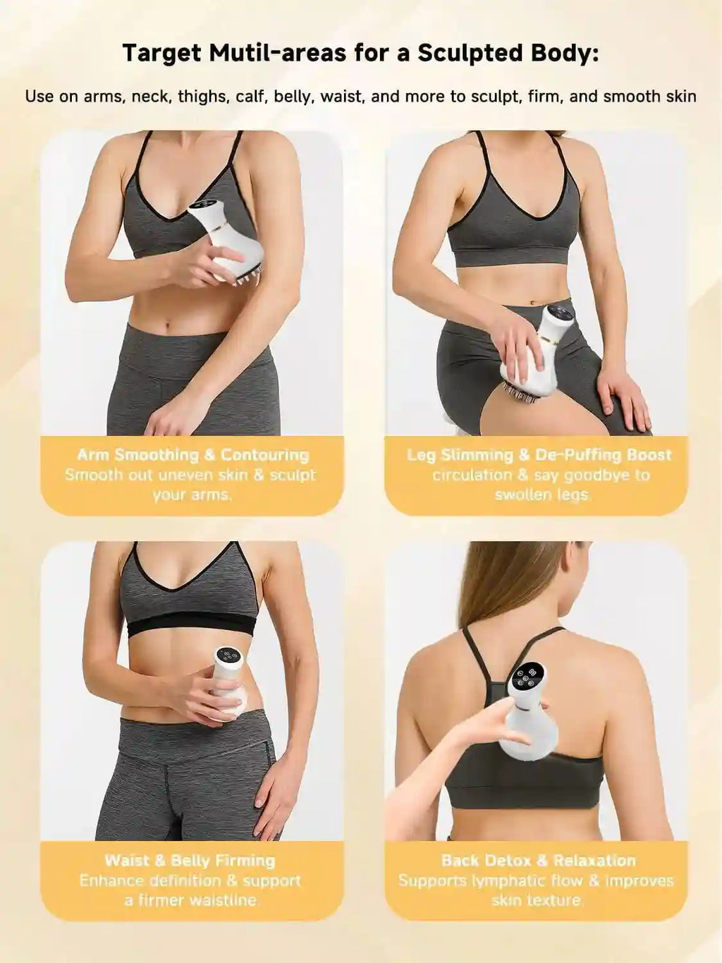 Massage Roller with Infrared Heating - Pearl White Rechargeable Device Massage Roller Tidesmit