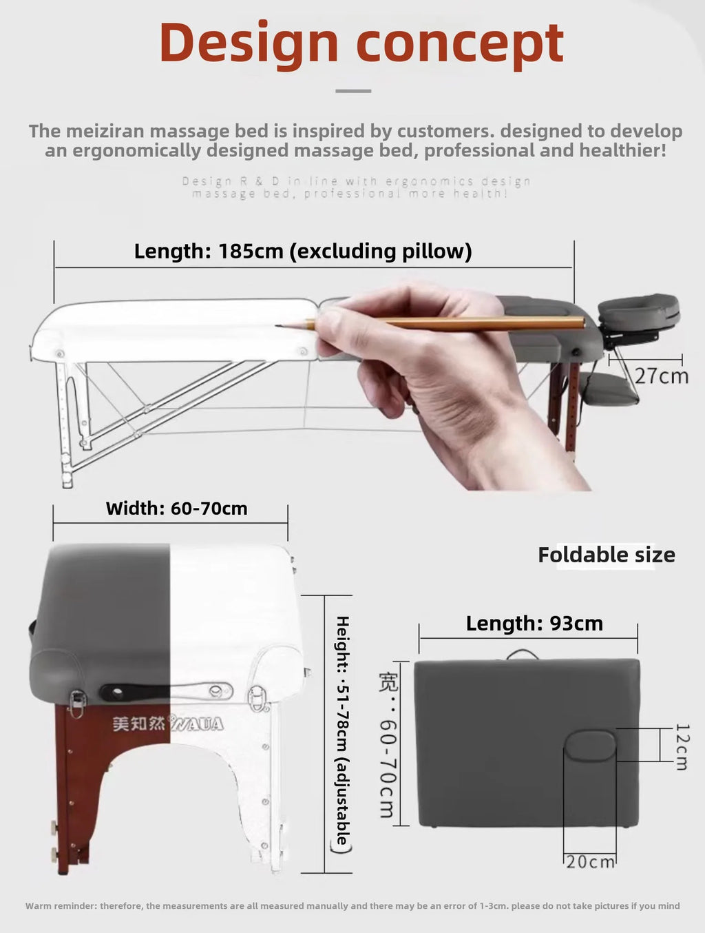 Portable Massage Table Foldable Bed for Professional Muscle Relief Massage Chairs Tidesmit
