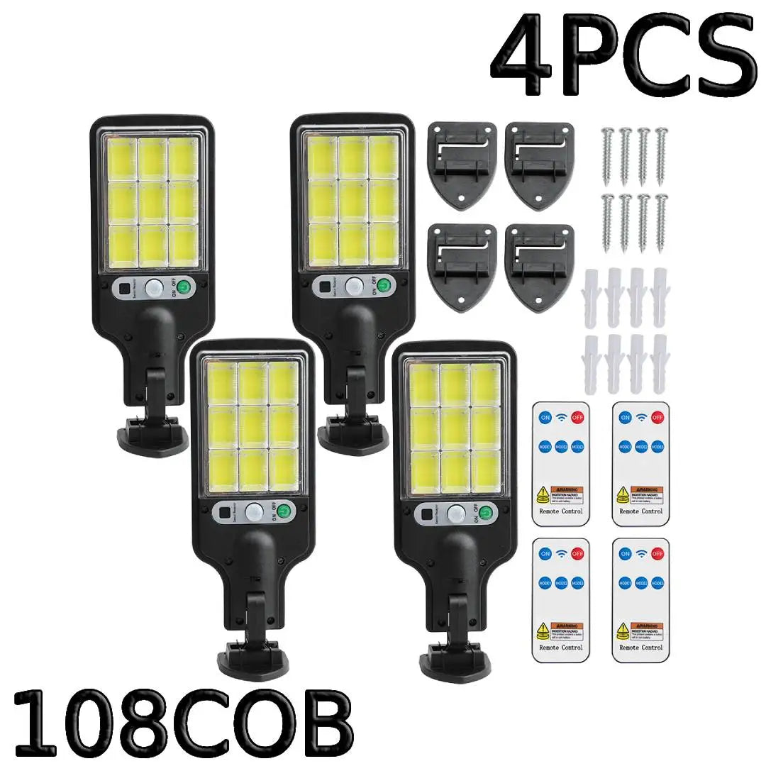 8000W 160000 LM Super Bright Solar Street Lights 1008 LED Solar Lights Outdoor Street Lamp 3 modes IPX65 Waterproof Garden Lighting With Smart Motion Sensor