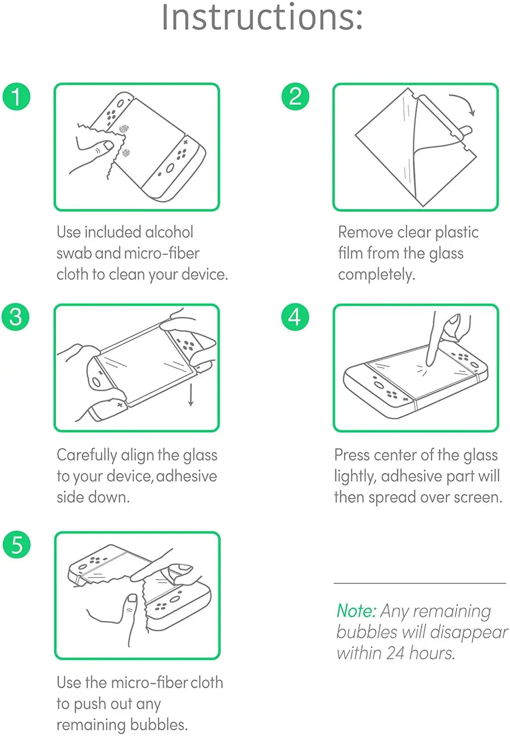 Nintendo Switch Screen Protector - 9H Tempered Glass Anti-Scratch Film Tidesmit