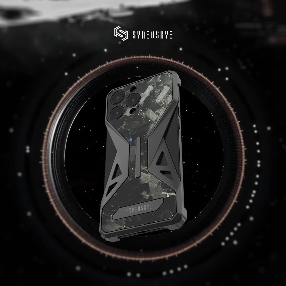 iPhone 16 Pro Max Case - Forged Carbon Fiber Metal Lens Guard Tidesmit