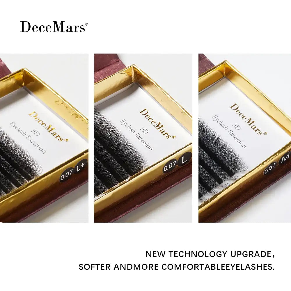 DeceMars L-curl M Curl YY 3D 4D 5D 6D Eyelash Extension 12 Lines for Makeup False Eyelashes Tidesmit