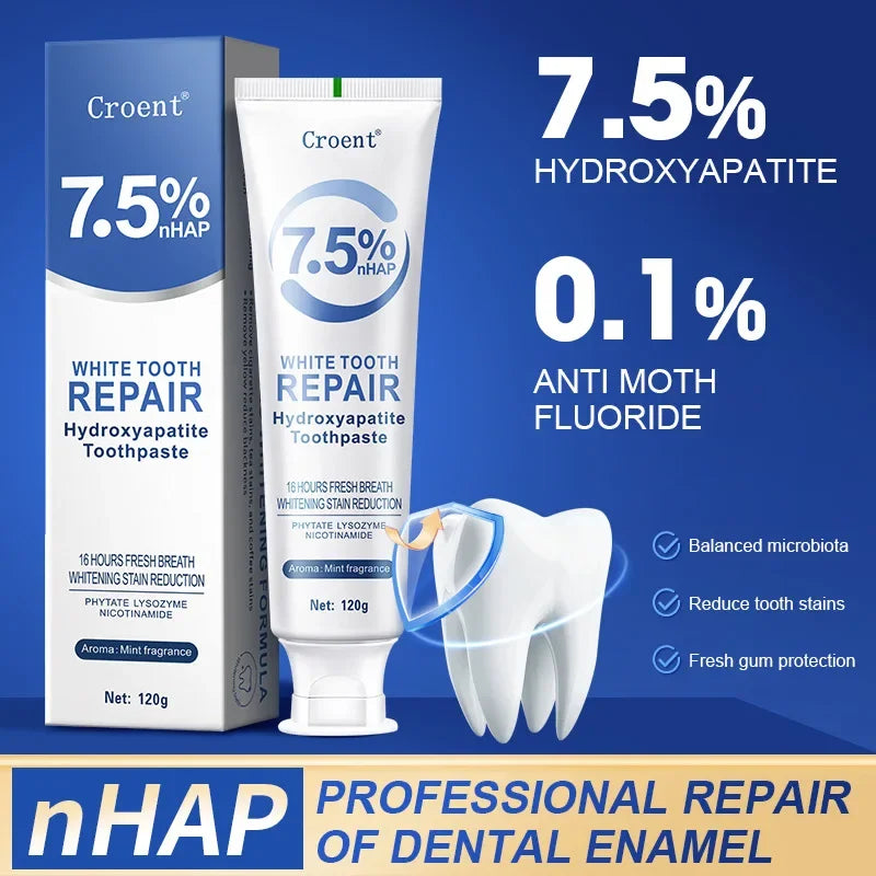 Tidesmit 7.5% Hydroxyapatite HAP toothpaste for enamel repair, teeth whitening, and fresh breath dental care
