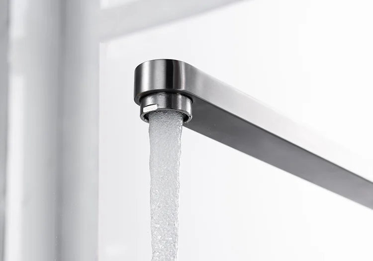 304 Stainless Steel Sink Faucet Hidden Lifting Folding Kitchen Faucet Hot and Cold Mixed Water Separate Sink Tap Dual Holes