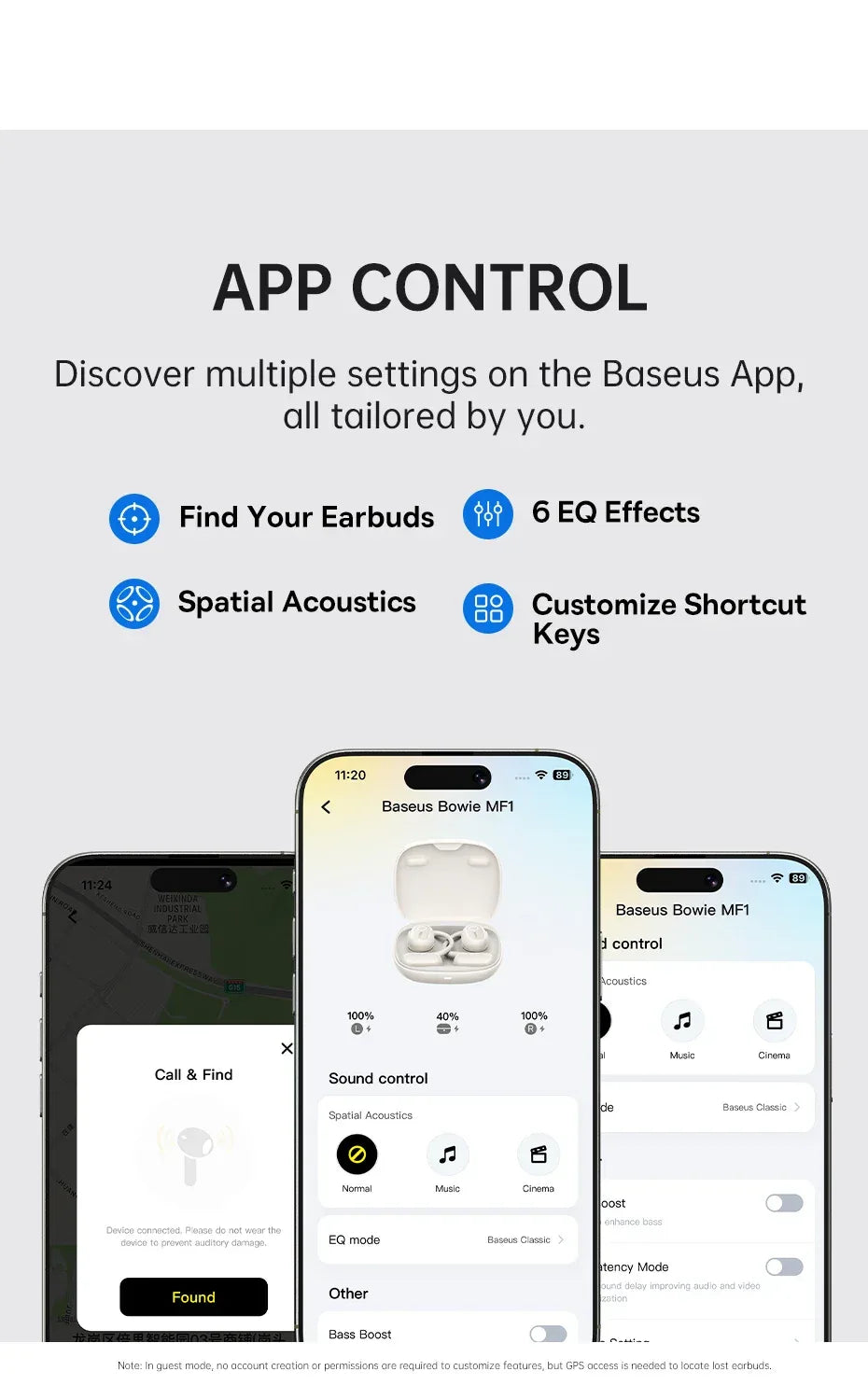 Baseus Bowie MF1/Eli 15i Fit Open-Ear Sport Wireless Earphones Bluetooth 5.4 EarHooks Big Bass Sport Earbuds 60Hrs Playtime Tidesmit
