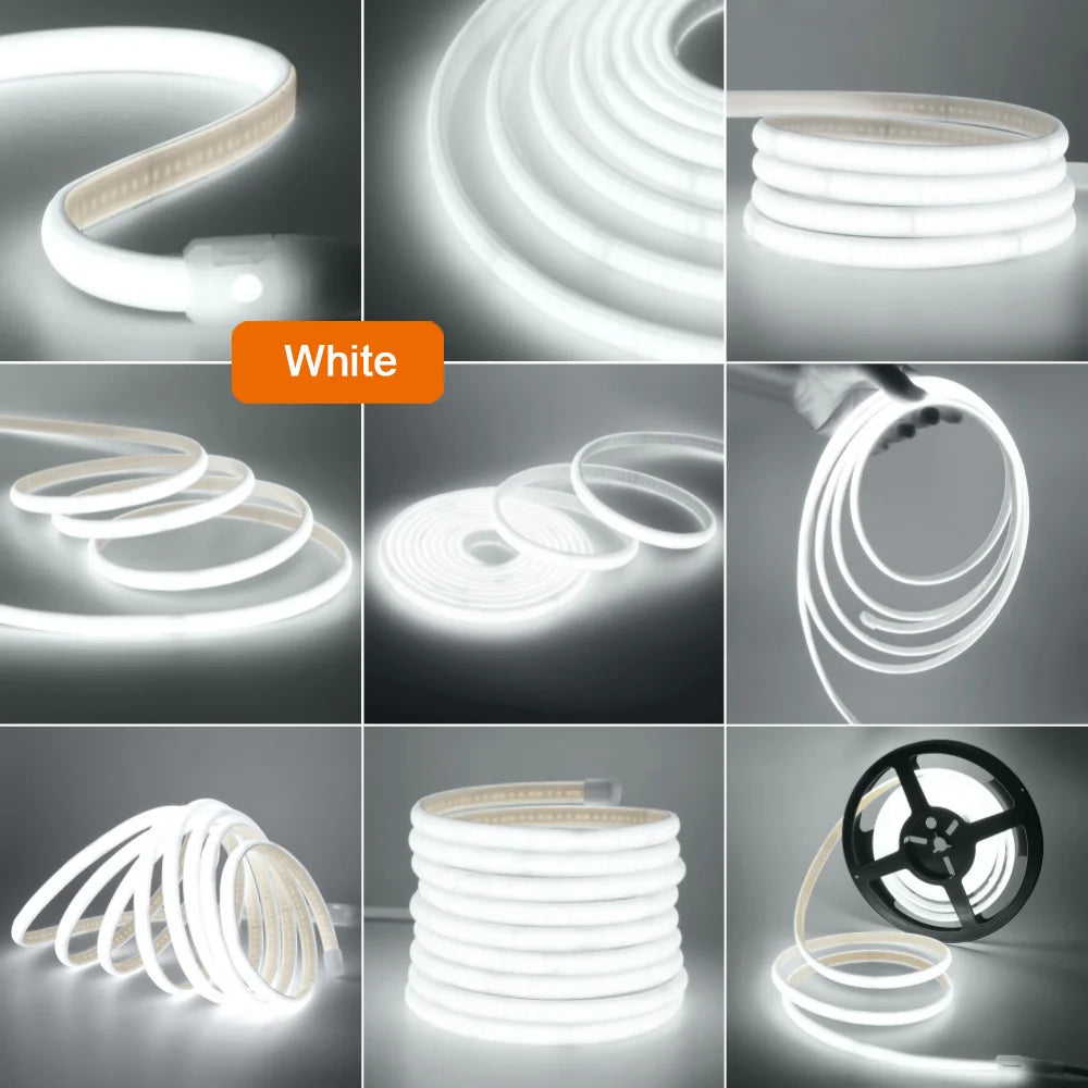Wifi Bluetooth COB LED Neon Strip Light Wall Touch 23key Remote Control 220V Dimmer Power Kit 5m 10m 20m 0.5m 240LED/m Flex Lamp