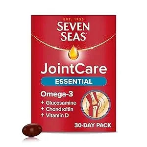 Seven Seas JointCare Essential: Omega-3, Glucosamine, Chondroitin, Vitamins C & D, Mn, Zn, 60-Day Food Supplements