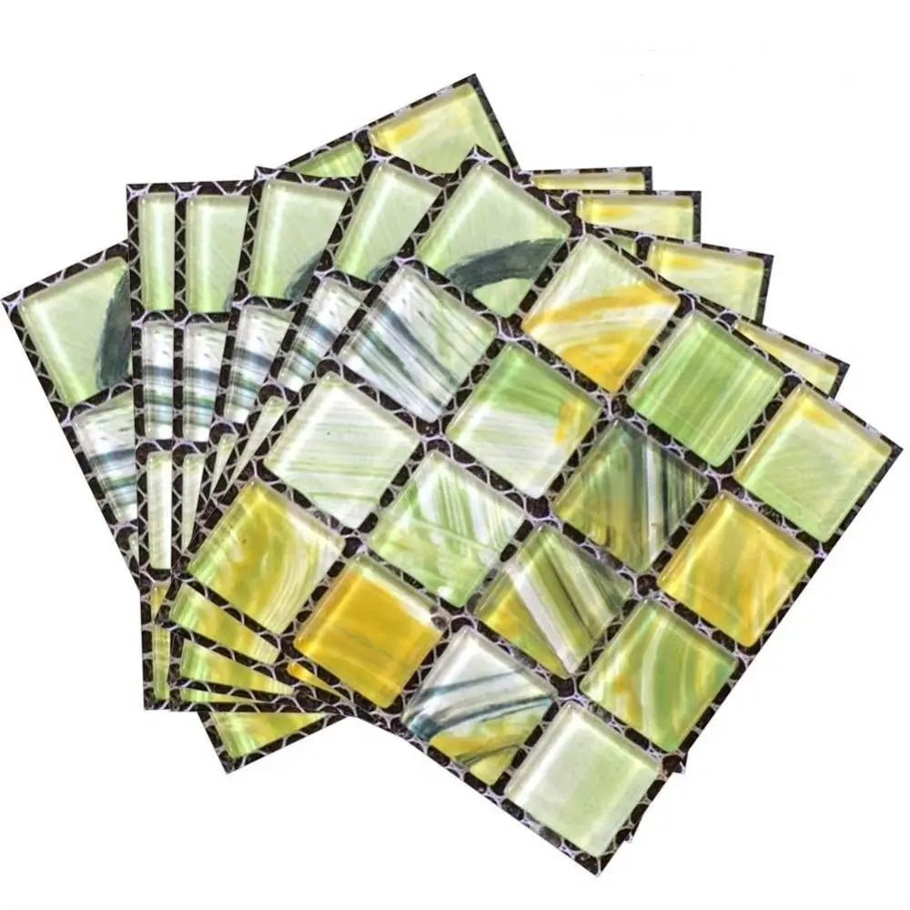 20pcs/set New Self Adhesive Wall Sticker Waterproof Flat 3D Mosaic Tile Wallpaper Oil Resistant Art Decals For Living Room