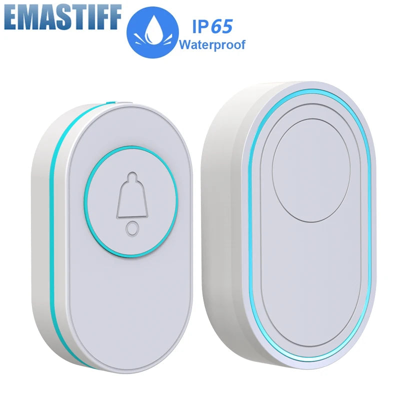 Wireless Doorbell 39 Music LED Flash Security Alarm Outdoor IP65 Waterproof Smart Home Intelligent Door Bell Chime Kit