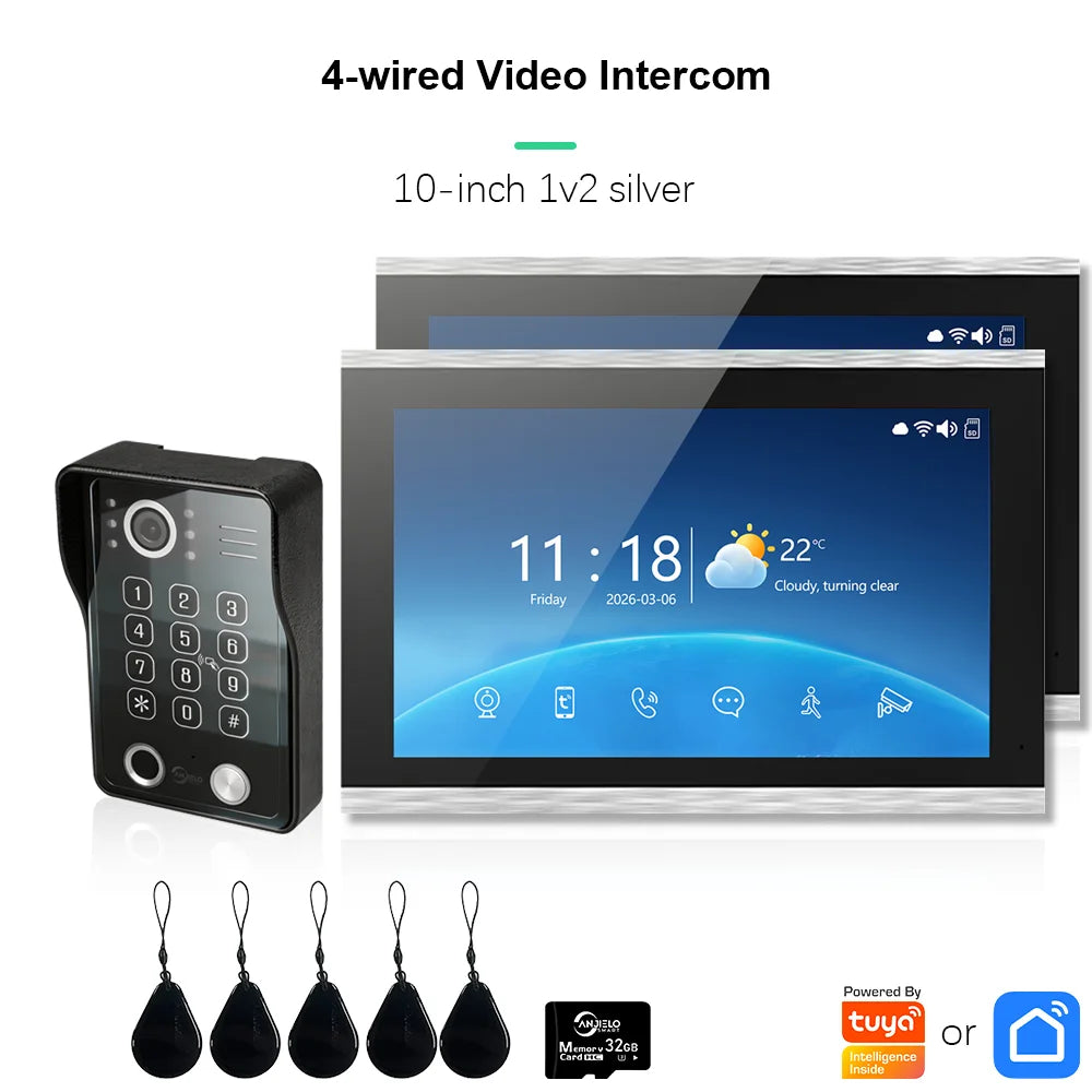 ANJIELO Doorbell Video Intercom System 5IN1 Unlock Tuya Smart Digital Frame Background Music Detection Preview NEW 2026