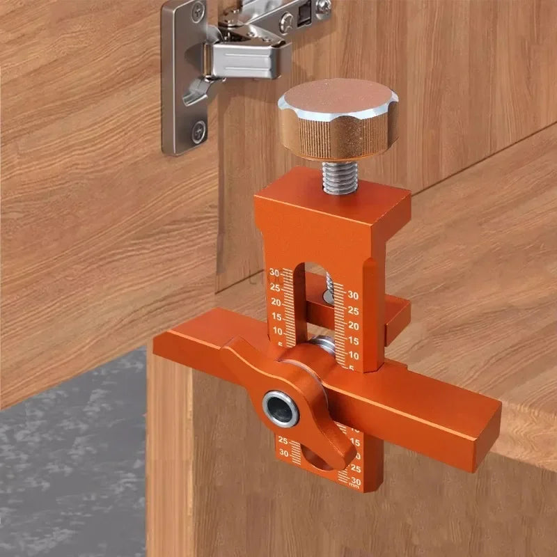 2 in 1 Aluminum Alloy Cabinet Door Installation Positioner 6/8/10mm Rebounder Punched Mounting Jig Cabinet Door Panel