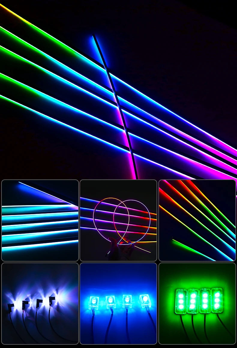Tidesmit RGB Symphony Car Ambient Lighting Kit - Customizable LED Strips Tidesmit
