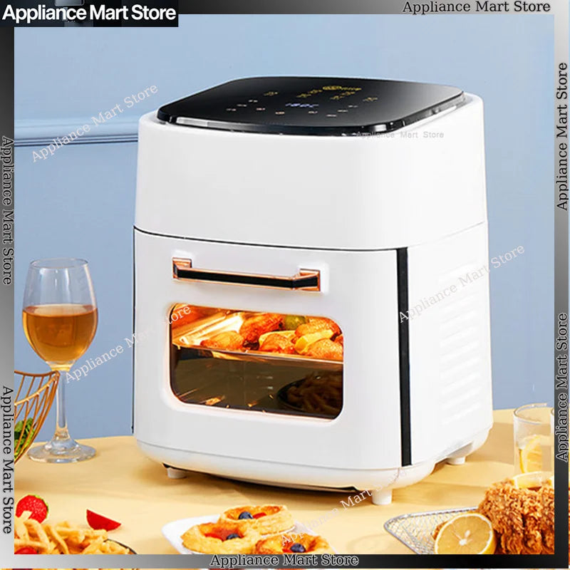 Air Fryer Household Large Capacity 15L Visual Oil Free Smart Oven Fries Machine 220V 110V US EU 1500W Chicken Frying