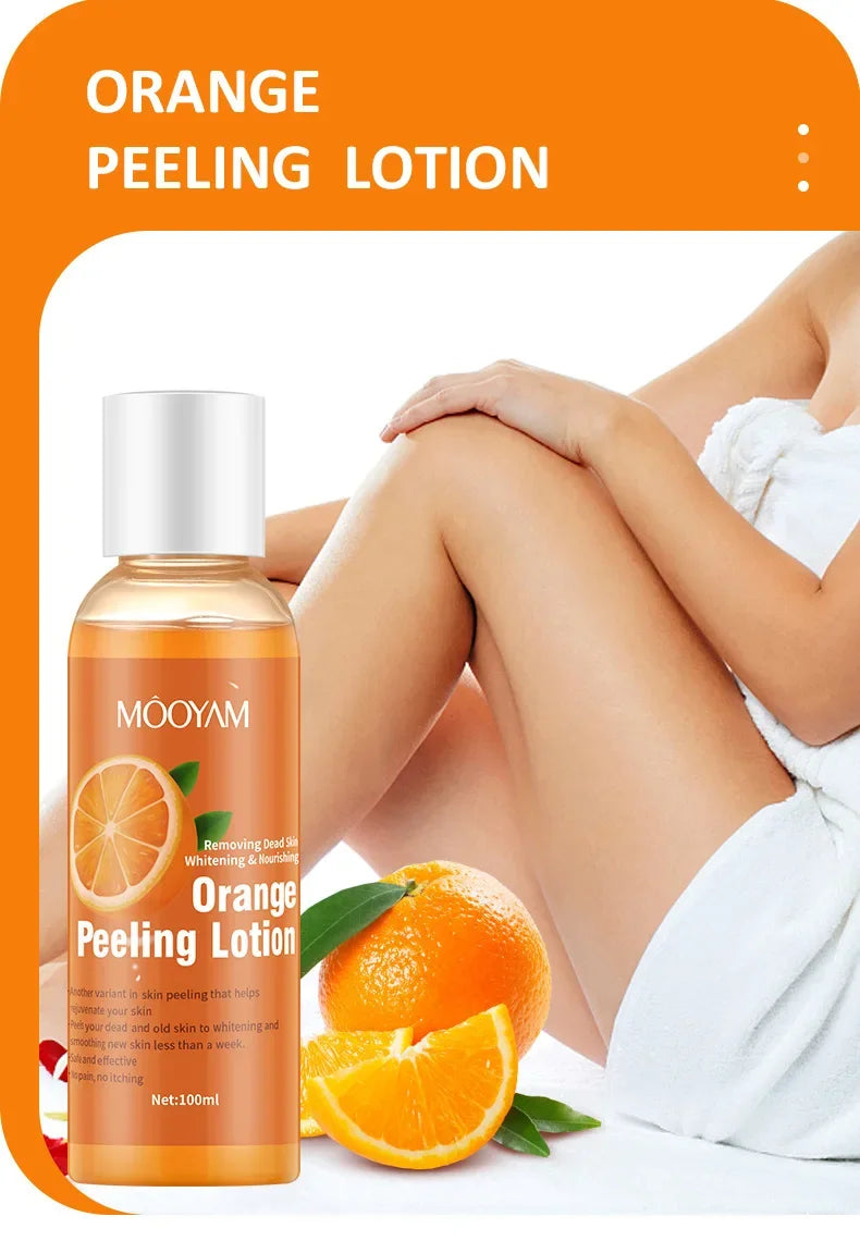 Orange Peeling Lotion for Gentle Body Exfoliation - Natural AHA Formula Scrubs Treatments Tidesmit