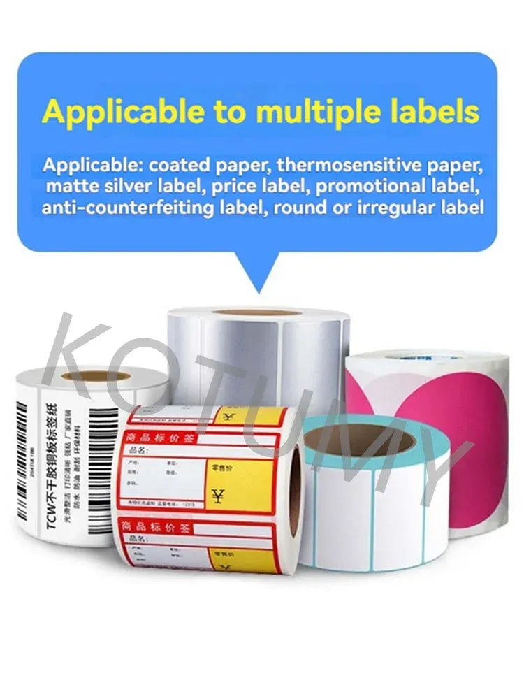 Handheld labeling machine with label rolls for applying different label types