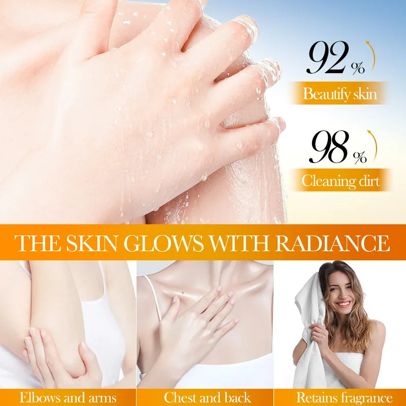 520ml Niacinamide Turmeric Scrub Body Wash:Brighten skin, Moisturizes, And Smooths Skin; Deeply Cleanses Body Wash.