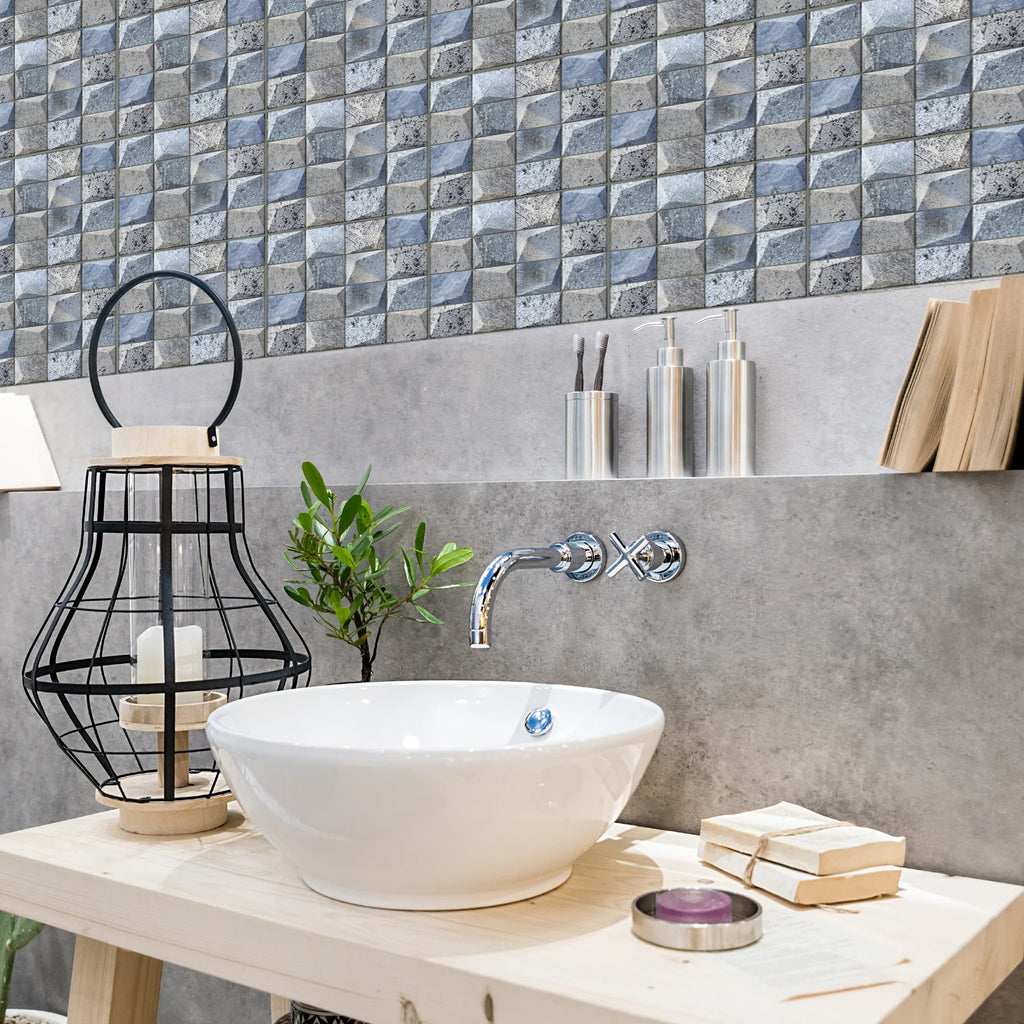 5/10Pcs Peel and Stick Tile Backsplash Thicker Design Marble Tiles 12"X12" Stick on Backsplash Self Adhesive Tiles for Any Room