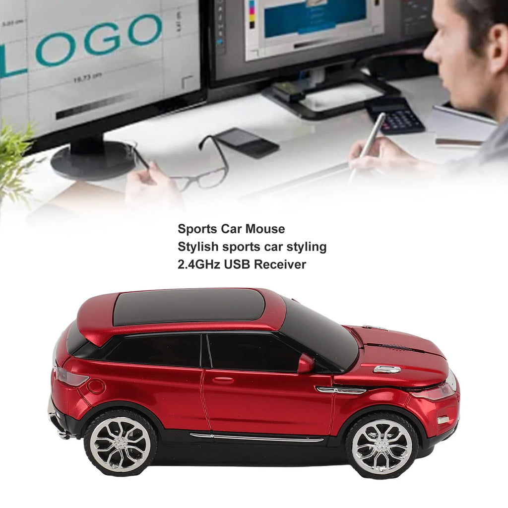Car Shape Wireless Gaming Mouse Mice 2.4GHz 1600 DPI Cool 3D Car Shape Computer Mouse with USB Receiver for Laptop