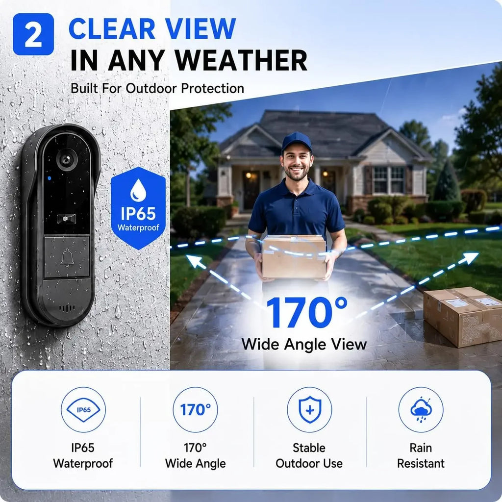 Waterproof Smart 2.4G Wireless Doorbells Video Intercom Camera Inteligente Night Vision 4.3inch Screen For Security Home