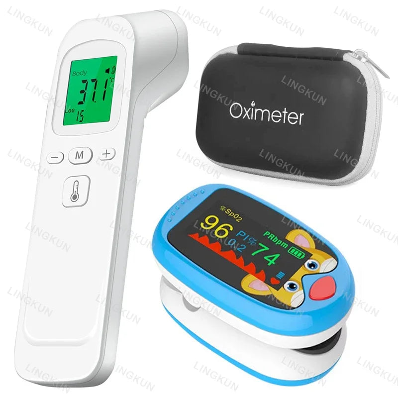 Non-contact Laser Body Temperature Ear Thermometer Oximeter Infrared Fever Thermometer Medical Household Digital Infant Adult