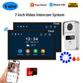 Tuya 7 inch LCD Wired Doorbell Wireless Wifi Smart Video Doorphone 2/3 Monitor HD 1080P Camera IC Card Unlock Intercom System