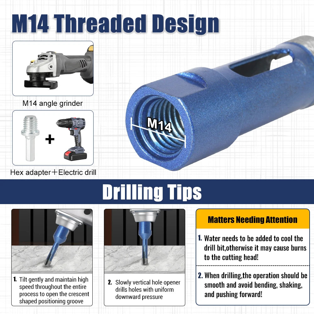 M14 Sintering Core Bit Diamond Hole Saw Porcelain Marble Granite Brick Tile Ceramic Concrete Crown Drill Bits 8/12/13Pcs