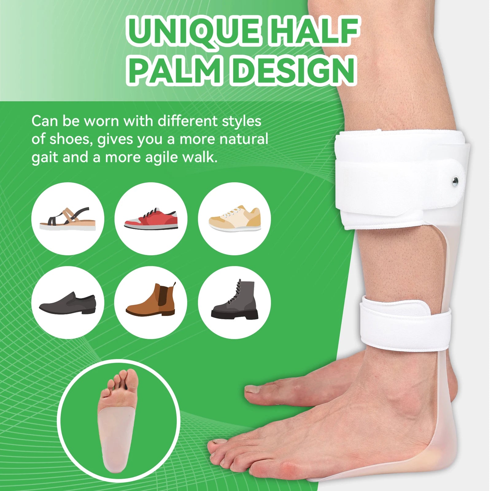 AFO Drop Foot Brace for Walking - Ankle Foot Orthosis Support - Foot Drop Orthotic Brace - Drop Foot Splint - for Men and Women