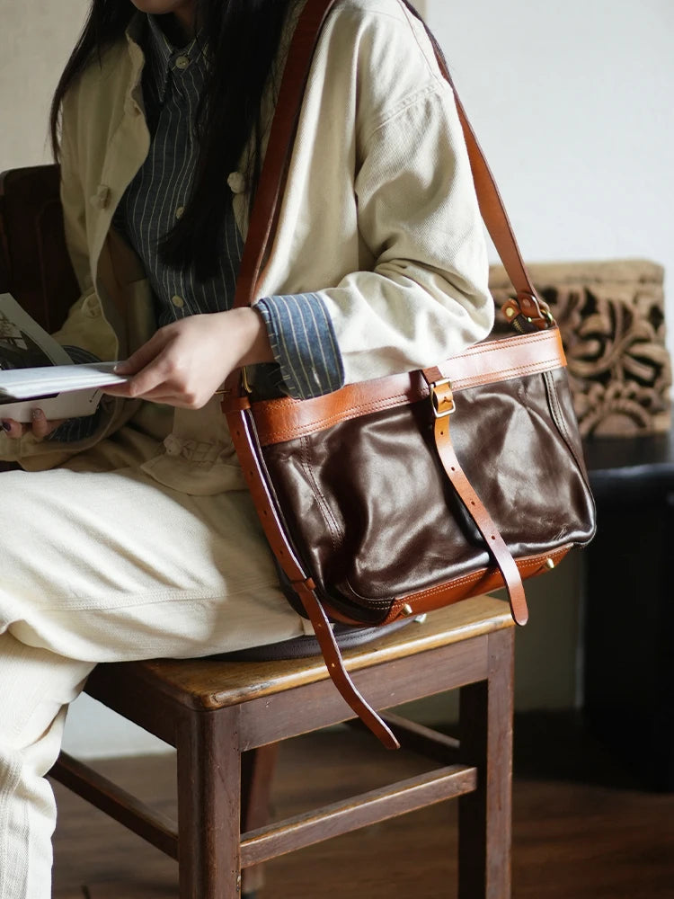 PNDME vintage high-quality first layer cowhide women shoulder bag outdoor travel designer handmade genuine leather underarm bag