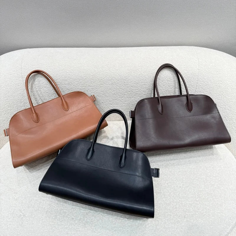 Unisex saddle leather all steel hardware inner sheepskin single shoulder large capacity hand-held horizontal bag