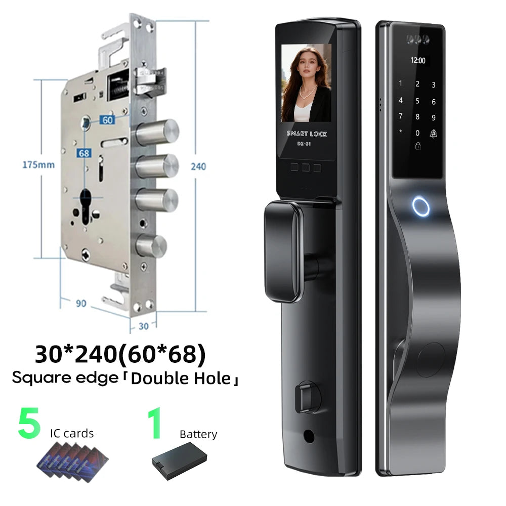 3D Face Recognition Digital Door Lock Unlock Smart Lock With Camera FIngerprint Password Unlock Keyless Electronic Door Lock