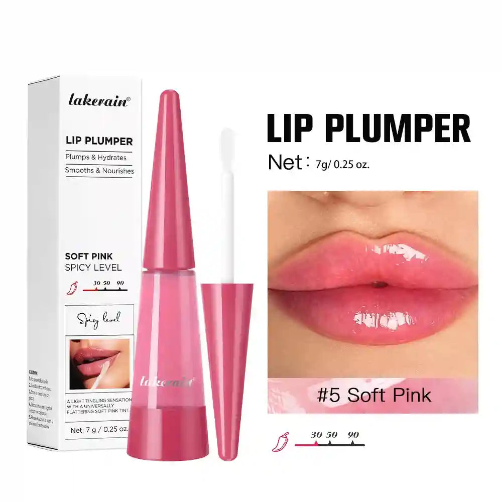 Lip Plumper Gloss – Hydrating Volumizing Oil for Fuller Looking Lips Lip Care 5Soft Pink Tidesmit