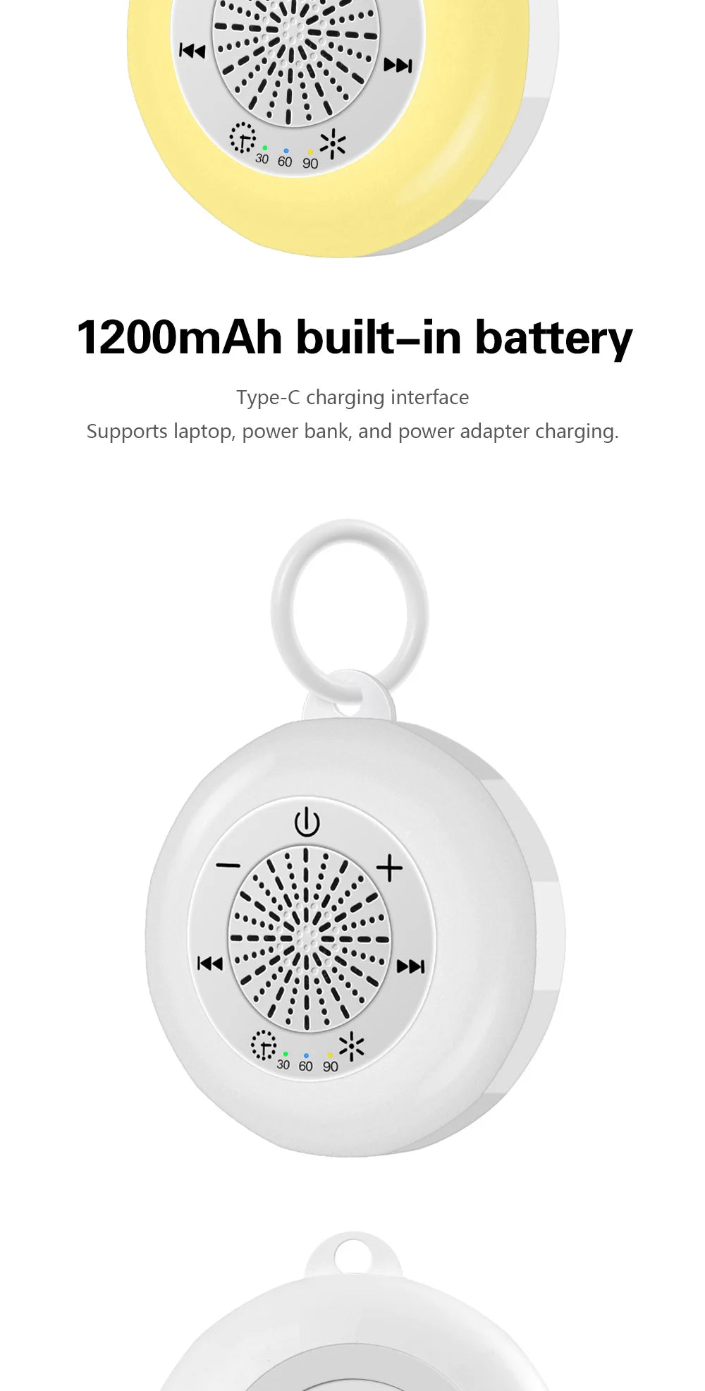 Baby Sleep White Noise Machine USB Rechargeable Timed Shutdown Sleep Machine Baby Sound Player Night Light Timer Noise Player
