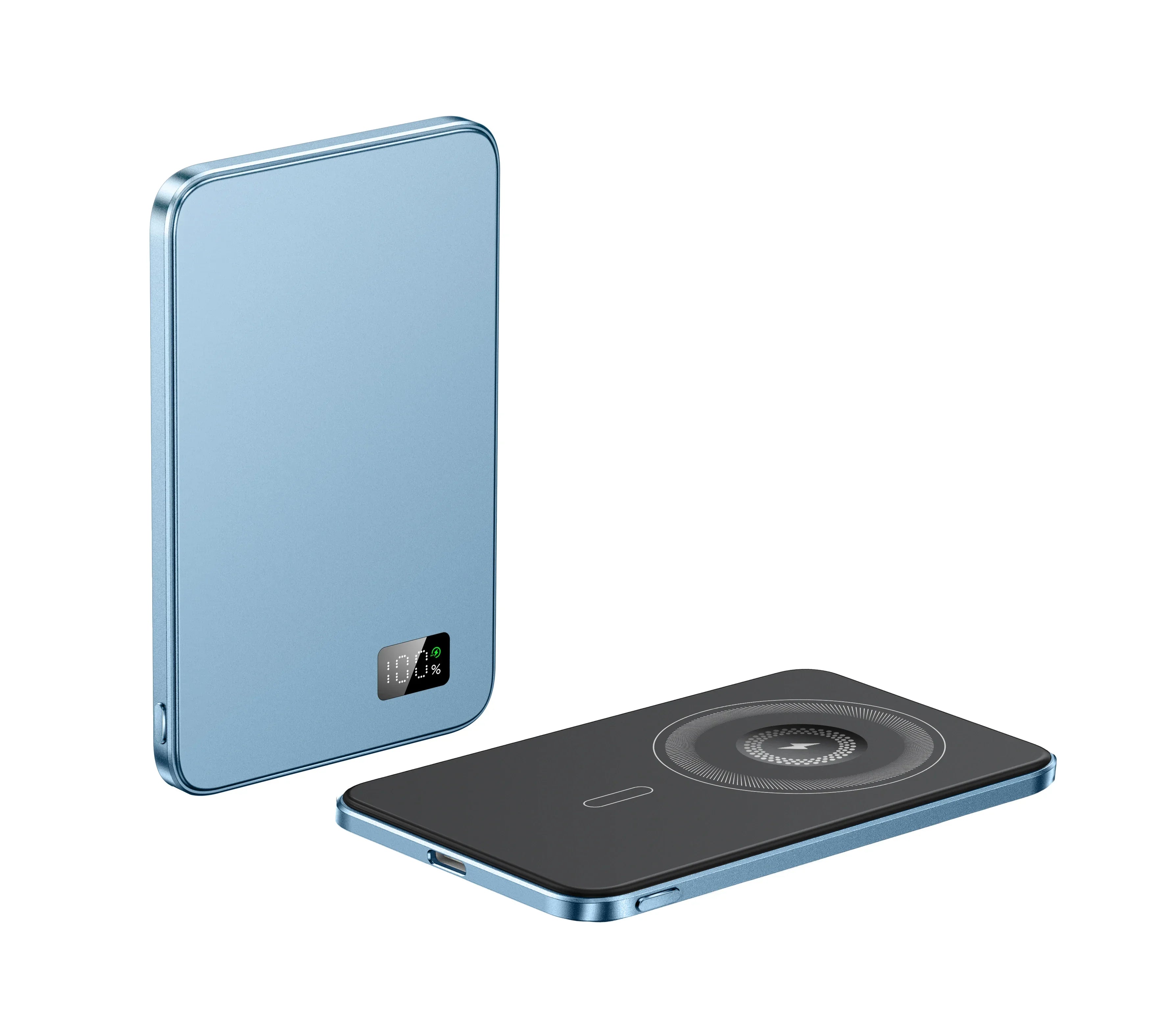 Magnetic Power Bank for iPhone 16 - Fast Wireless Charging Battery Sky blue Tidesmit