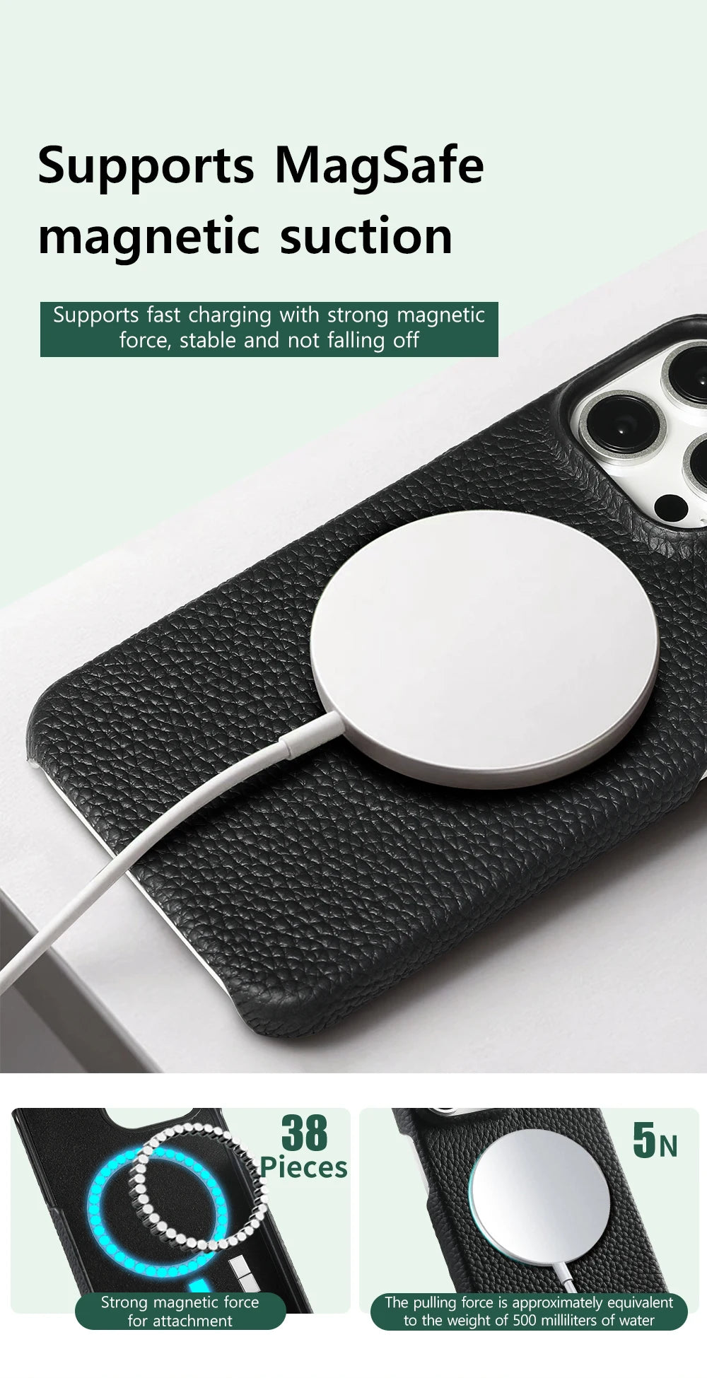 iPhone 16 Pro Max Genuine Leather Case | Slim Shock-Absorbing Cover Tidesmit