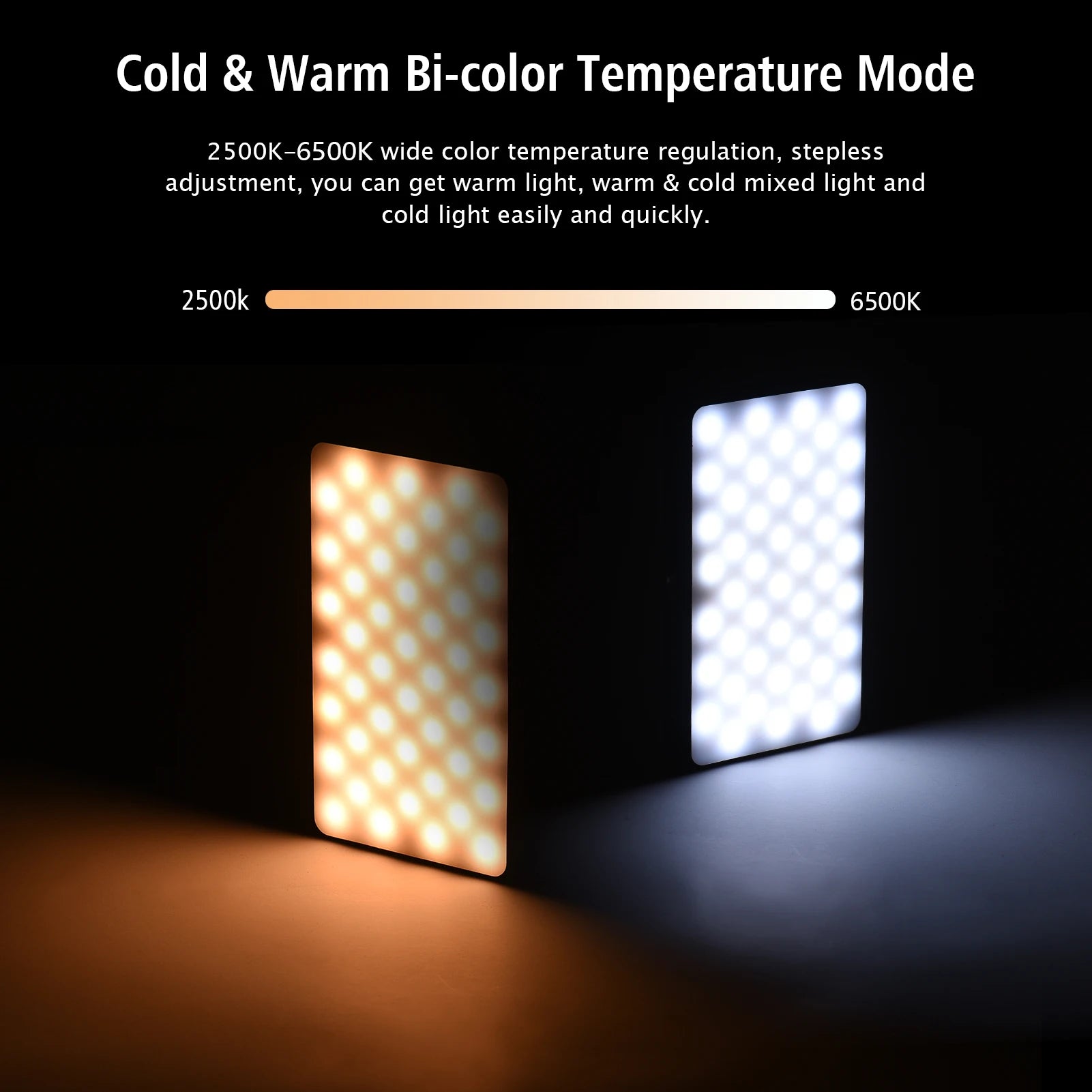 Pocket LED Video Light | Adjustable Color Temp for Content Creation Tidesmit