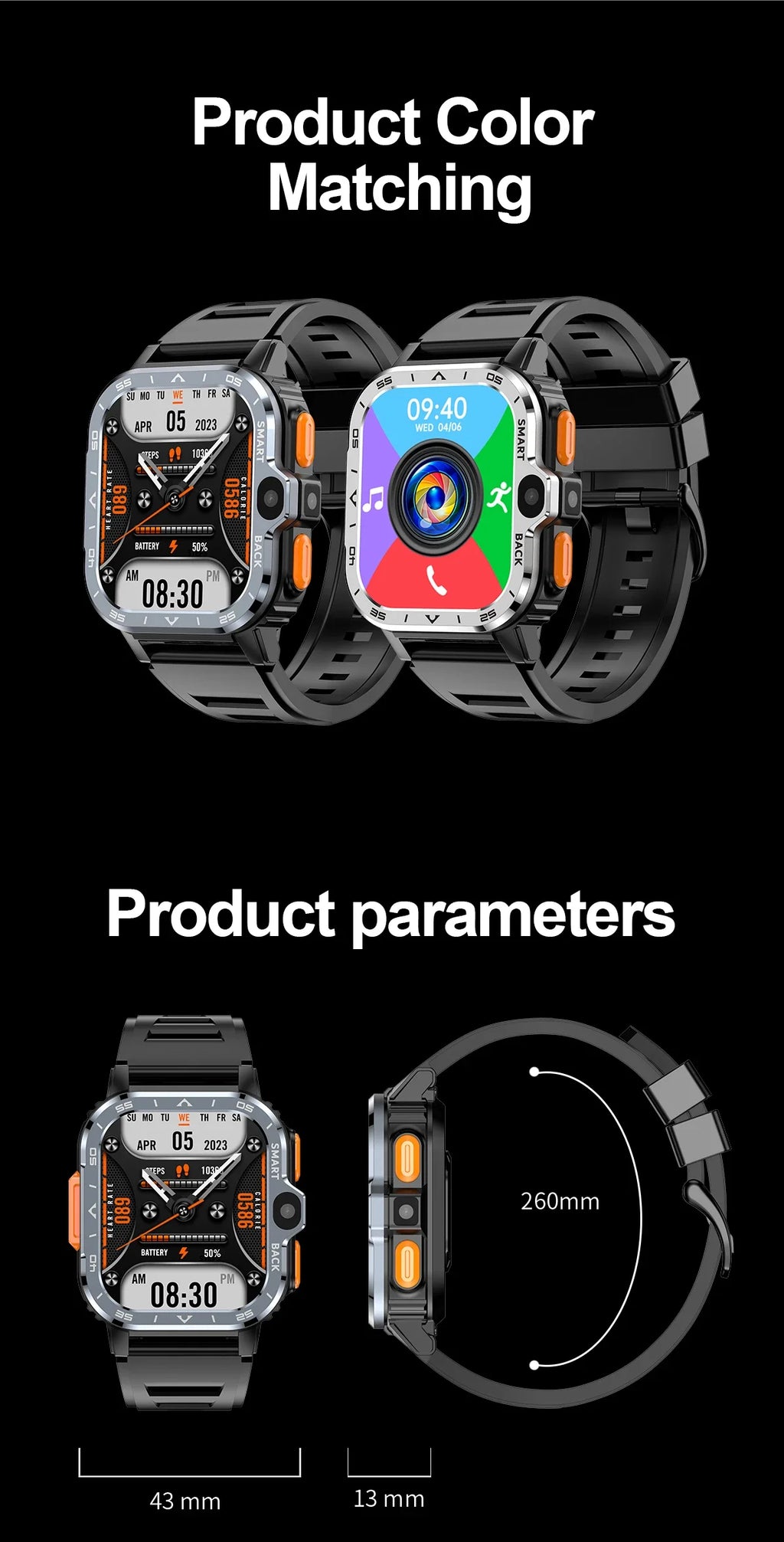 2026 PGD Android Smart Watch Men GPS 16G/64G ROM Storage HD Dual Camera NFC 2G 4G SIM Card WIFI Wireless Fast Internet Access