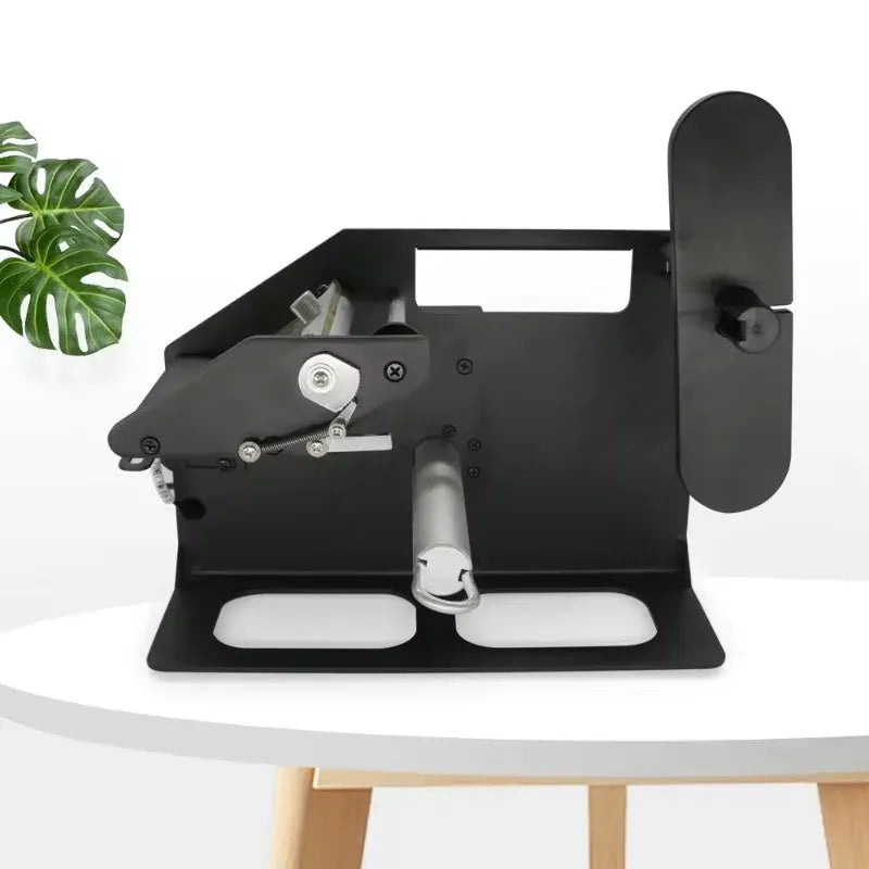 Automatic label stripper machine with side lever and two white label guide pads