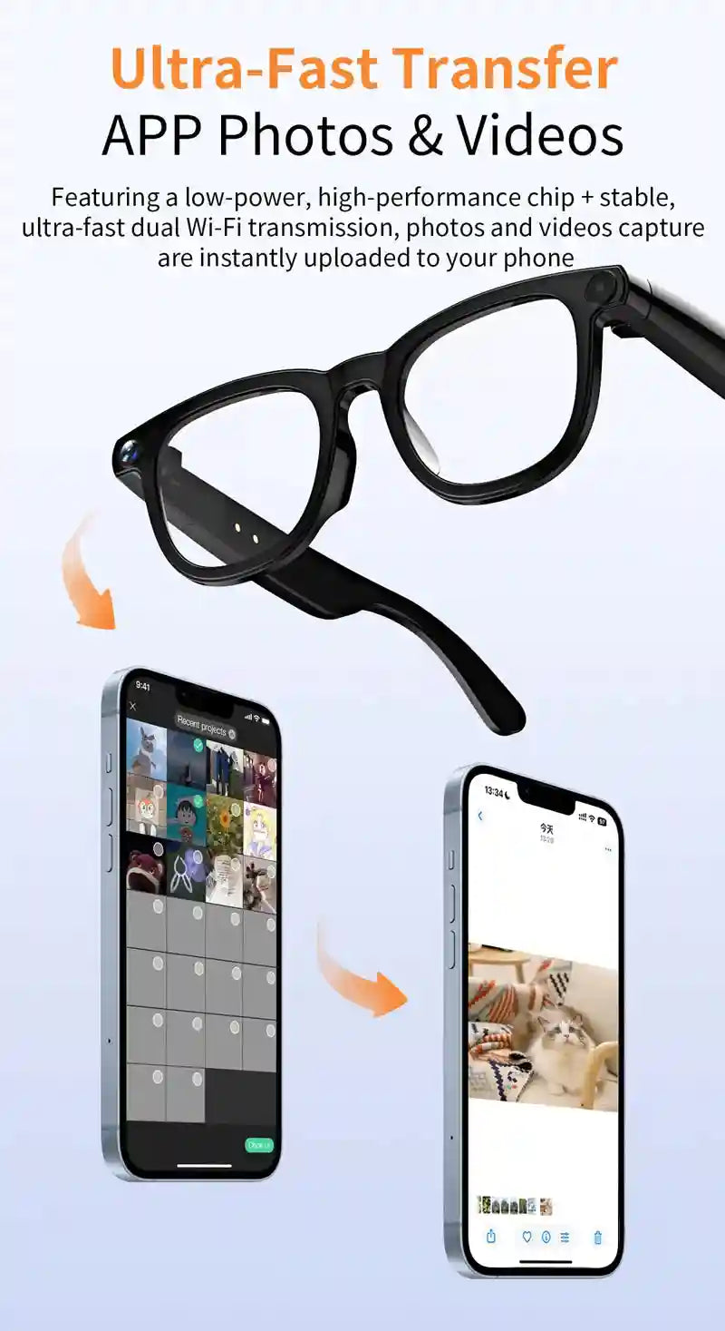 AI Smart Glasses with Real-Time Translation & 4K Camera | Tidesmit Tidesmit
