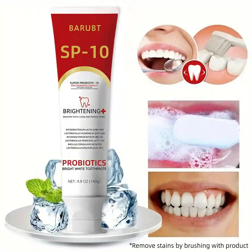 Tidesmit BarUBT probiotic teeth whitening toothpaste for enamel care and natural smile brightening