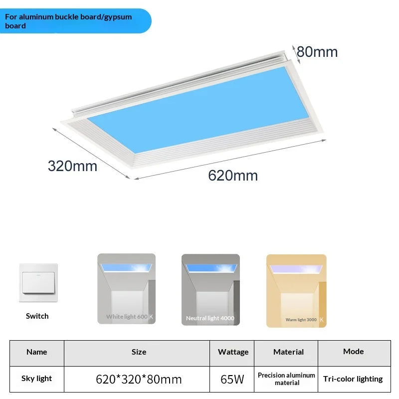 Smart Sky LED Ceiling Lamp Ultra Thin Artificial Sun Blue Sky Light PC Aluminum Simulated Daylight Kitchen Bathroom Home Decor