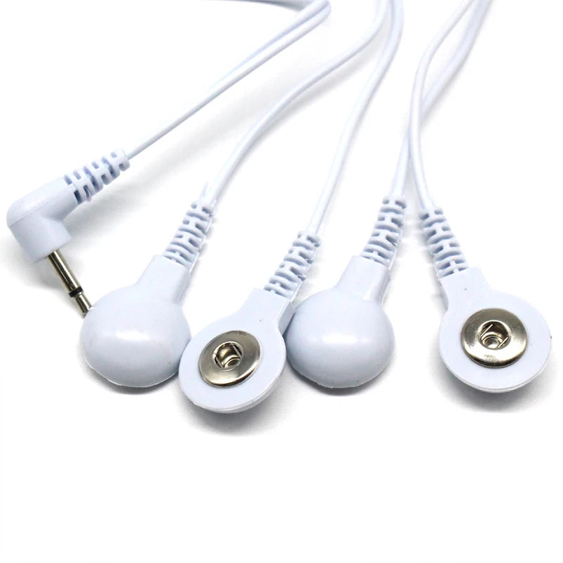 TENS Unit Lead Wire 2-Way or 4-Way Electrode Cable for Electric Massager Body Shaping Massage Equipment Tidesmit