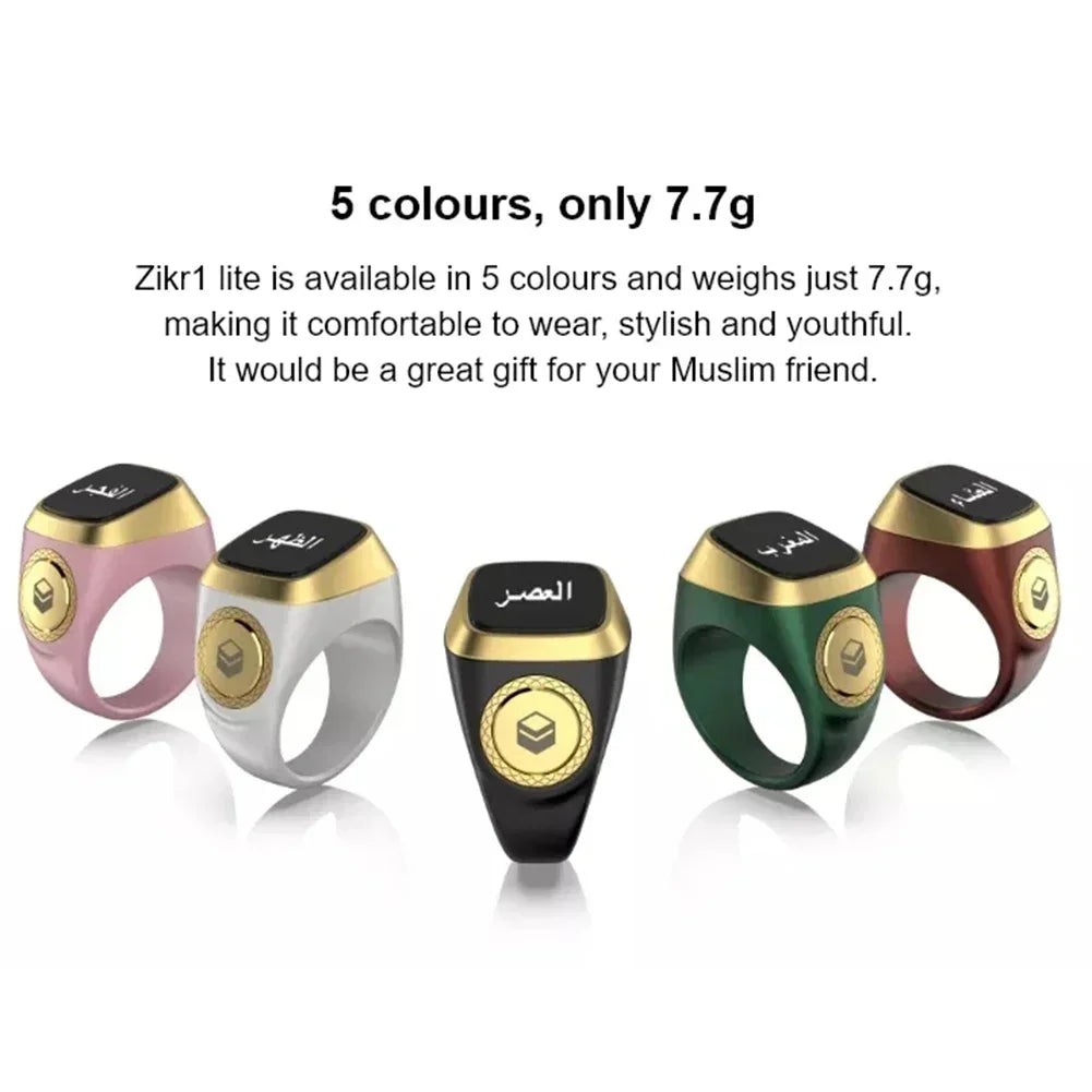 Smart Ring Counter 18/20/22mm Waterproof Digital Counter Vibration Reminder Iqibla Zikr Ring Tasbeeh Intelligent Wearable Parts Tidesmit