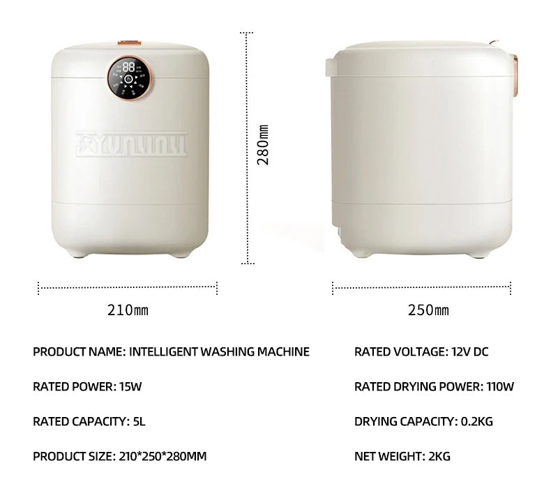 Tidesmit portable underwear and sock washer featuring integrated automatic washing and drying technology