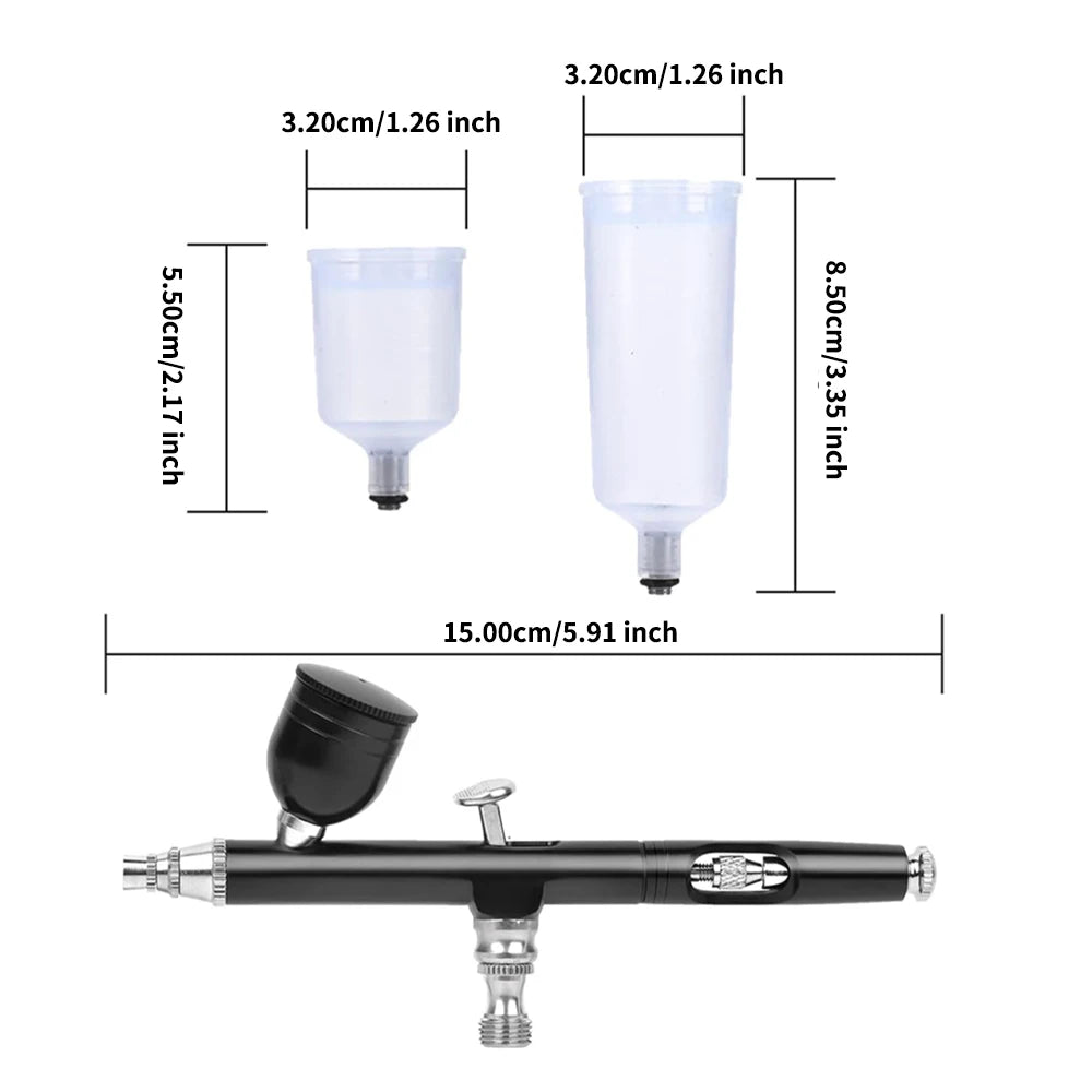 Podofo Dual Action Airbrush Kit Pneumatic Spray Gun for Nail Art Tattoo Painting Car Paint Spraying Tool