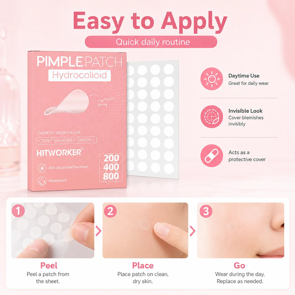 600/400/240pcs/box invisible acne patch set - deep cleaning high-quality water-based acne stickers, gentle and skin friendly