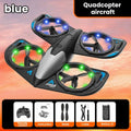 Foldable Camera Drone - Beginner RC Quadcopter with Obstacle Avoidance Blue Single camera Tidesmit