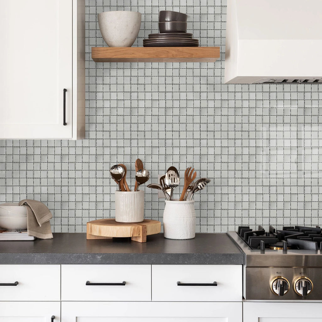 Peel and Stick Mosaic Tile Stickers 6.7x9inch Self Adhesive 3D Thick PE Foam Waterproof Kitchen Bathroom Backsplash Wall Decals