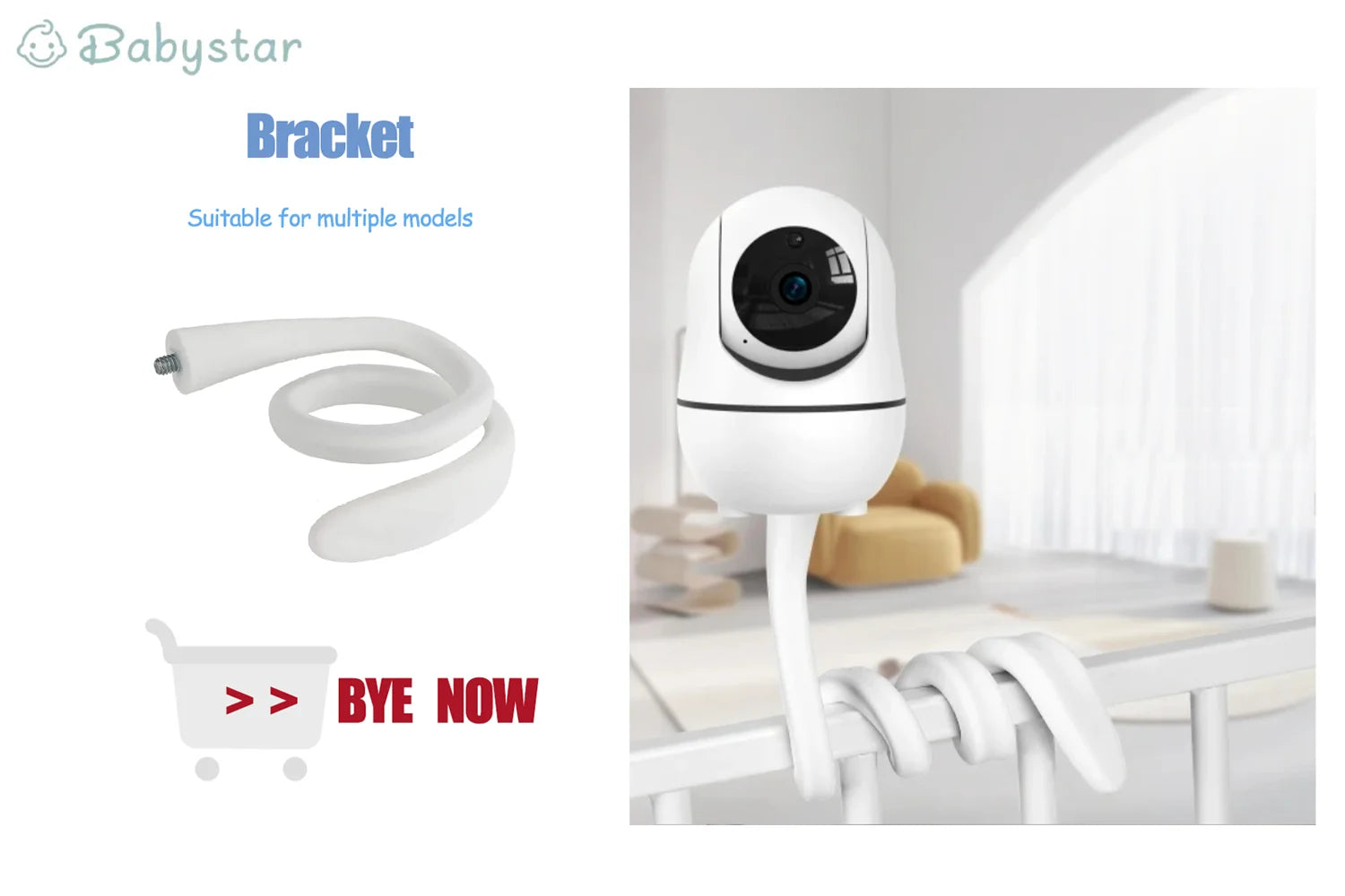 Babystar 5 inch Video Baby Monitor with Two Camera and Audio, Night Vision, 4X Zoom, 1000ft Range 2-Way Audio Temperature Sensor
